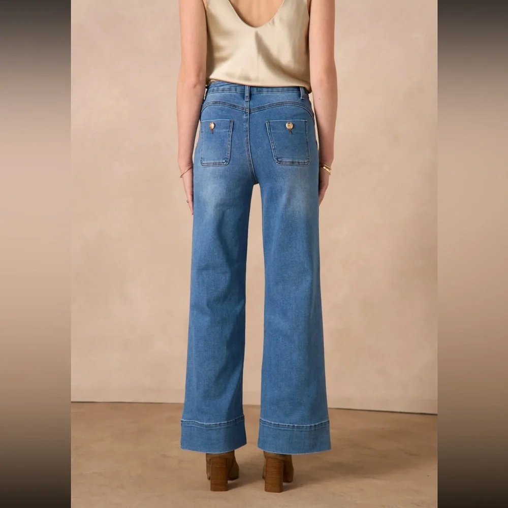 FROM PARIS FRANCE 🇫🇷 Wide-Leg Blue Jeans